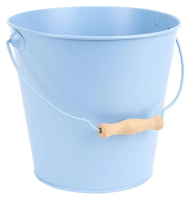 Produktbild von Esschert Design Eimer Babyblau mit Holzgriff Volumen 4,815 Liter - Metall EAN 0306659187360