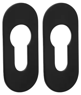 Produktbild von SOTECH Tür-Rosette oval für Zylinderschloss – Edelstahl schwarz (2 Stück)