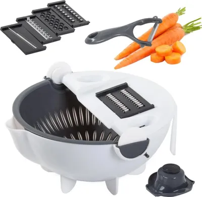 Produktbild von 3 in1 Küchenhelfer Multischneider Set Sieb Slicer Gemüseschneider Küchenreibe