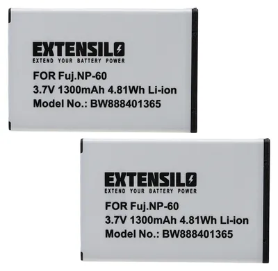 Produktbild von EXTENSILO 2x Akku kompatibel mit Olympus Camedia AZ-2 Zoom, AZ-1 Kamera (1300 mAh, 3,7 V, Li-Ion)
