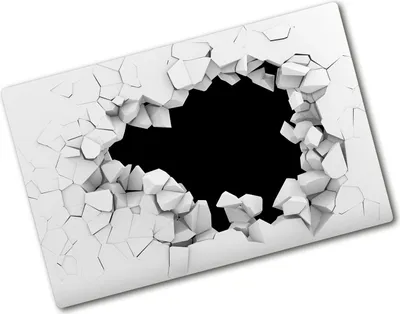 Produktbild von Tulup Glas Herdabdeckplatte - 80x52 cm - Glaskeramikkochfeld-Abdeckung Spritzschutz Glasabdeckplatte - Einteilig - Kunst: Modern & Klassisch - Loch in der Wand - Weiß