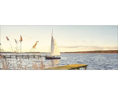 Produktbild von Glasbild Lonely Sailing Boat GLA2017 125x50 cm