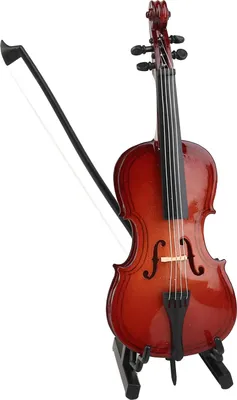 Obrázok produktu pre Drevený miniatúrny model violoncella so stojanom, 4-strunový nástroj, darček, dekorácia do domácnosti alebo kancelárie, darček pre milovníka hudby, 20 cm