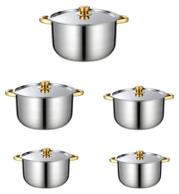 Image de Ensemble de casseroles antiadhésives, résistant aux rayures, de 18, 20, 22, 24 et 26 cm