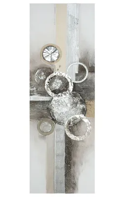 Image de Gilde Bild, forme rectangulaire, "Anelli", toile, beige, gris, quantité : 1, longueur : 4 cm, largeur : 50 cm, hauteur : 150 cm, référence : 38839