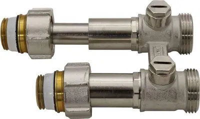 Produktbild von Simplex Hahnblock DT2/50 Exclusiv, Durchgangsform mit Ausgleichtsteleskop, für Heizkörper mit ¾ Zoll AG