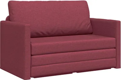 Zdjęcie produktu dla vidaXL Sofa rozkładana 110 cm, kolor bordowy, materiał