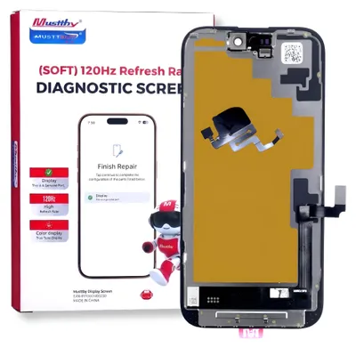 Produktbild von Display für Apple iPhone 16 120Hz mit Proximity Sensor Diagnoseband