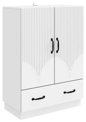 Image de Buffet à tiroirs vidaXL, blanc, 66 x 34,5 x 92 cm, aggloméré
