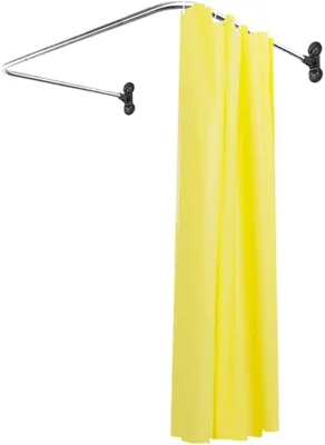 U-förmige Duschvorhangstange, gebogen, 98x102x98 cm, schwarz