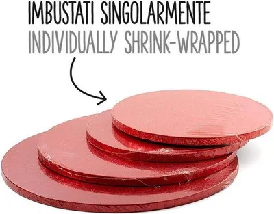 Produktbild von Famanu Cakeboard Ø 40 x H 12 cm - Rot - Papiermaterial