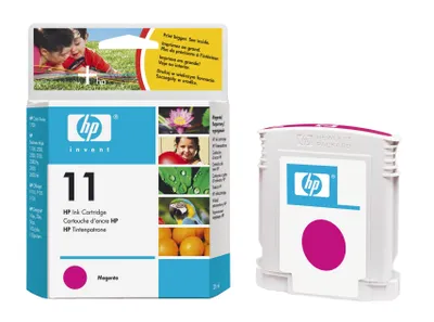 Obrázok produktu pre HP Purpurová originálna atramentová kazeta 11, Štandardná výťažnosť, Purpurová, Atrament na báze farby, 28 ml, 1 kusov, 2000 strany