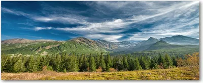 Produktbild von Tulup® Leinwandbild - 125x50 cm - Wandkunst - Drucke auf Leinwand - Leinwanddruck  - Landschaften - Grün - Herbst Berge