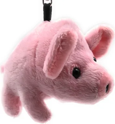 Produktbild von Onwomania Plüsch / Kuschel / Stoff Tier Schlüsselanhänger Schwein rosa  14 cm
