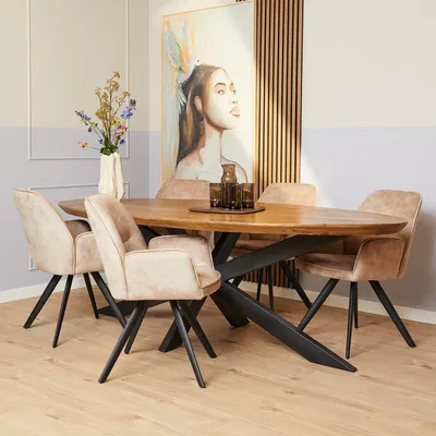 Productafbeelding van StarFurn Eetkamertafel Brandy Ovaal Naturel 210cm