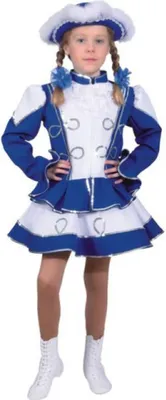 Produktbild von O664-152 Funkenkostüm Kinder-Mädchen blau-weiß mit Silberborte Gr.152