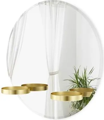 Produktbild von 1015728-104 - PERCH Wandspiegel mit Ablage 60 cm, messing