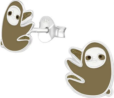 Produktbild von Kinder Ohrringe Ohrstecker 925 Sterling Silber mit Faultier