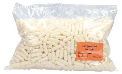 Produktbild von Hartgelatinekapseln Gr.0 weiß/weiß 1000 St