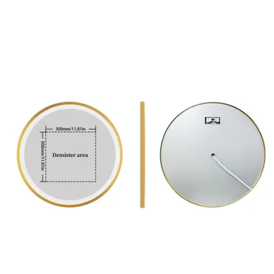 Produktbild von Badezimmerspiegel, Entnebelungsfunktion, Einstellbare Beleuchtung, Gold 60CM