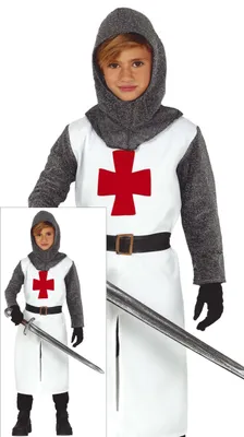 Produktbild von Kreuzritter / Ritter Kostüm für Jungen, Größe:128/134