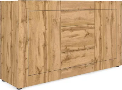 Image de Buffet Elios 2 Portes/3 Tiroirs 150 X 40 X 83,5 Cm Chêne Naturel