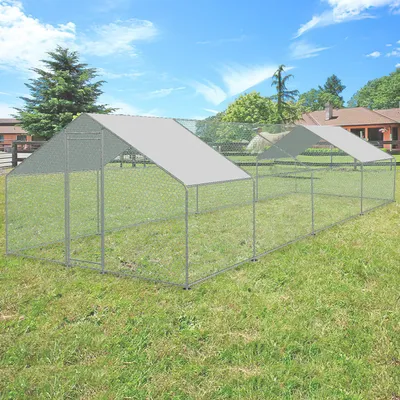 Immagine prodotto di TolleTour pollaio 3x8x2m pollaio galvanizzato gabbia per conigli casa del pollame gabbia tetto