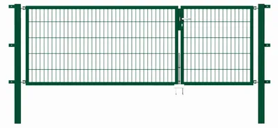 Produktbild von Alberts Doppeltor Flexo mit Zubehör, zum Einbetonieren, grün, Breite 300 cm (100 cm + 200 cm), Höhe 100 cm