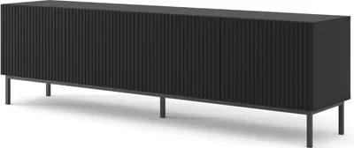 Zdjęcie produktu dla FURNLUX Stojak TV Ravenna B Czarny 200cm / Kolor główny: Czarny / Wymiary: 200 x 58 x 42 cm