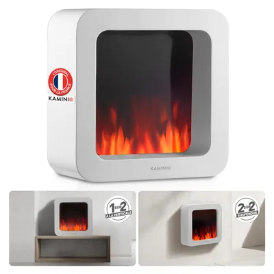 Image de KAMINIO Cheminée de table électrique MIA XL - Cheminée de table électrique décorative avec effet de flammes en 3D, dotée d'une batterie longue durée pour une utilisation portable - Blanc, Image générée par une IA