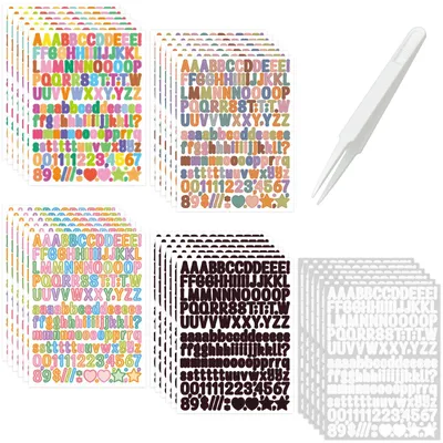 30 selbstklebende Buchstabenaufkleber, Vinyl, mehrfarbig, wasserfest