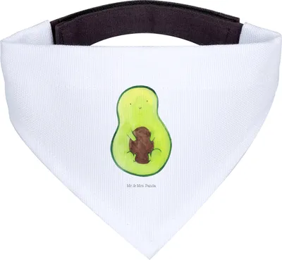 Produktbild von Mr. & Mrs. Panda Halstuch Hund Avocado Kern - Weiß - Geschenk, Pflanze, Tuch, Hundeschal, Hundehalstuch, Spruch Leben, Avocadokern, Für Hunde, glücklich