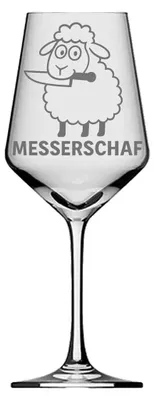 Produktbild von Weinglas Gravur Puppa Messerschaf 350ml spülmaschinenfest stilvoll geniessen