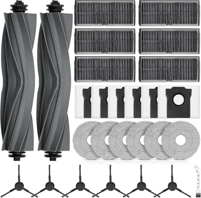Produktbild von 27 Stück Zubehör für Dreame L10s Ultra Gen 2 / L10s Pro Ultra Heat / X30 Ultra/Mova E30 Ultra Saugroboter | 2 Hauptbürste, 6 Staubbeutel, 6 Filter, 6 Seitenbürsten, 6 Wischpads, 1 Reinigungsbürste