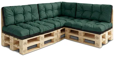 Produktbild von Palettenkissen Outdoor 7er Set Europaletten Palettensofa Palettenmöbel Grün
