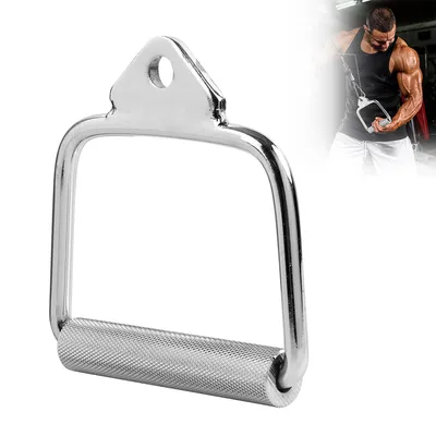 Produktbild von Einhandgriff - mit Drehbarem Griff, Stahl, bis 200 kg, Gerändelt, Verchromt - Einhand Kabelzug Griff, Einhandkabel, Trainingsgriff für Krafttraining