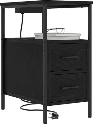 Obrázek produktu pro vidaXL Noční stolek 2 ks černý dubový vzhled 30 x 48 x 61 cm