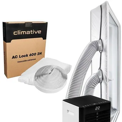 Produktbild von Klimaanlage Fensterabdichtung 600cm (2 Schläuche) AC-Lock 600 2H für mobile Klimageräte an Balkontüren, Hot Air Stop Fensterabdichtung Klimaanlage