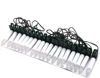 Imagen del producto de Lámpara LED con forma de vela USB, luz blanca cálida, sin llama, ideal para decoración navideña, fiestas y eventos, con clips para colgar