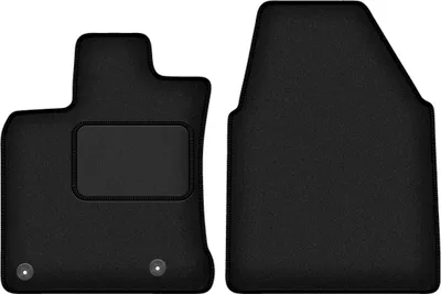 Image de Tapis de sol avant velours sur-mesure pour Nissan Qashqai +2 (2007-2013, crossover) noir, jeu 2 pièces, fixations - STANDRAD
