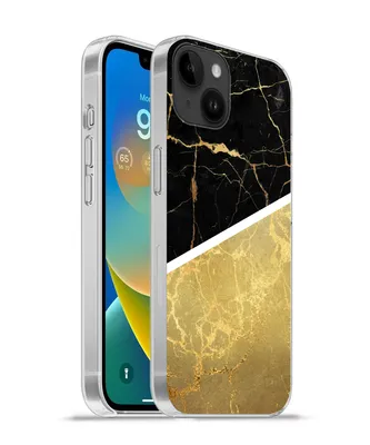 Produktbild von MuchoWow® Handyhülle Schutzhülle Hülle für Apple iPhone 14 Plus - Soft case Marmor - Schwarz - Gold Silikon Softcase Handy Hülle - Abbildung