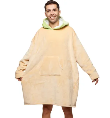 Produktbild von Disney Home Star Wars- Übergroße Hoodie Sweatshirt Decke mit Kapuze für Kinder- Yoda Oversized Sherpa Fleece Kapuzenpullover- 70x102 cm