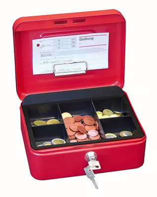 Immagine prodotto di Cassetta portavalori WEDO con clip, rossa, (L)200 x (P)160 x (H)90 mm