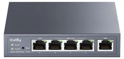 Obrázok produktu pre Cudy Gigabit Multi-WAN VPN Router, Ethernet WAN, Fast Ethernet, Gigabit Ethernet, Šedá