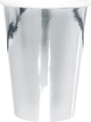 Image de 10 gobelets en carton argent métallisé 250 ml - taille unique