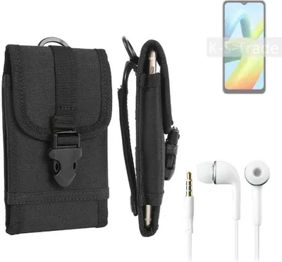 Produktbild von K-S-Trade Holster Schutz Hülle kompatibel mit Xiaomi Redmi A1+ Gürteltasche Handy Hülle Tasche outdoor Seitentasche schwarz 1x + Kopfhörer