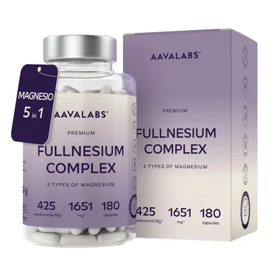 Immagine prodotto di Aavalabs Complesso di magnesio | 5 forme | 425 mg | 180 capsule