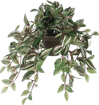 Produktbild von Mica Decorations Tradescantia hängende Kunstpflanze in Blumentopf - H45 x Ø25 cm - Grün