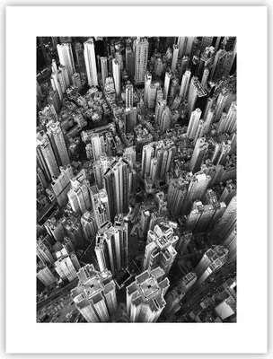 Produktbild von Poster - Poster ohne Rahmen - Wolkenkratzer mit Berge - 30x40 cm - Wand Bild - Wanddeko - Wandbilder - Kunstposter - Wandposter - Bilder - Kunstdruck - Wanddekoration - Wandbild - P2XPA30x40-4453