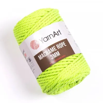 Obrázok produktu pre Yarn Art Macrame Rope 3 mm 3 mm 63 m 801 Neon Yellow Špagát